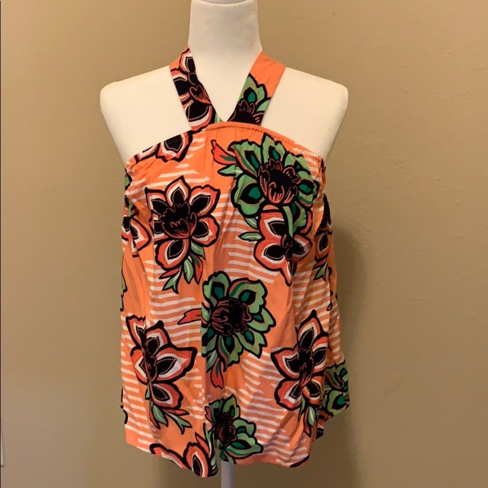 Crown and Ivy halter floral blouse